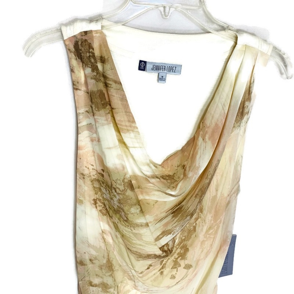 New Jennifer Lopez Cowl Neck Blouse Sleeveless Top - Picture 3 of 5